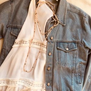 Long Gold Beaded Necklace